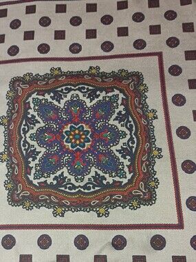 ❤️Mens DUNHILL ITALY Navy Gray Pocket Square Bandana Luxurious Silk Scarf